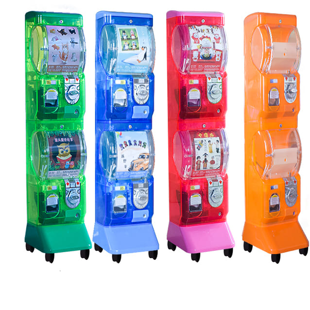 Transparent Mechanical Coin Operated Gashapon Toy Capsule Vending Machine